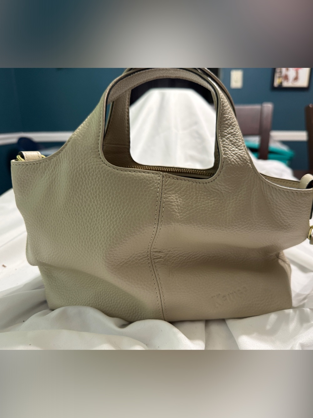 Soft Pebbled Taupe Shoulder Bag - Women Bags